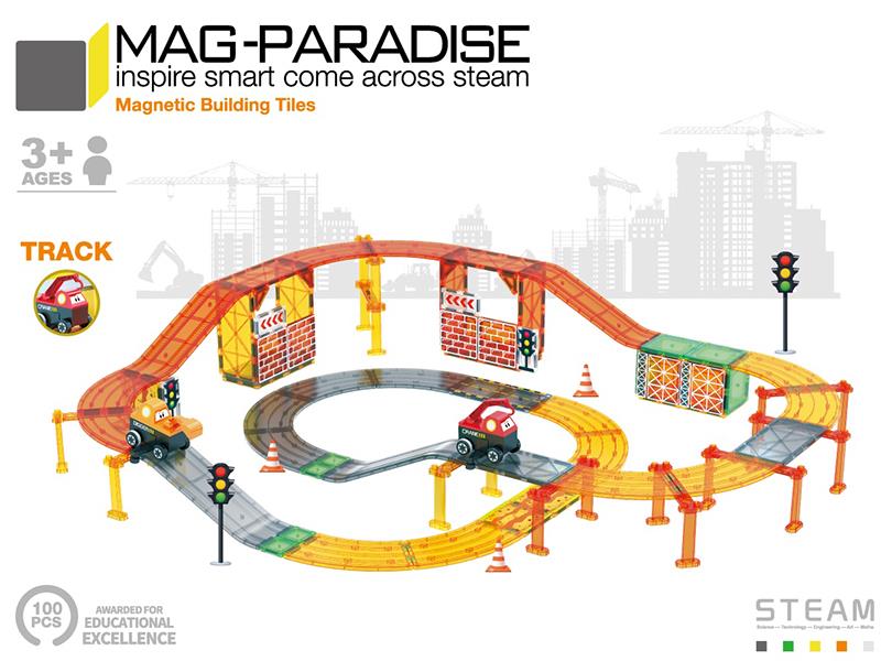 Engineering Rail Car Magnetic Building Blocks 100pcs