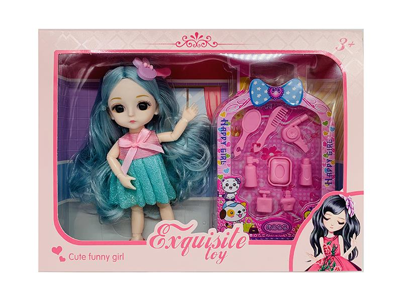 6 Inch 13-Joint Girl Doll With Toiletries Set