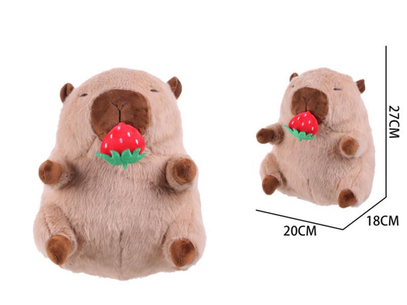 Foodie Capybara Plush Toy(Strawberry) - L Size