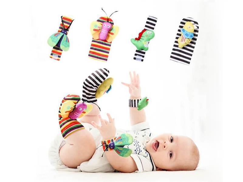 Kids Socks Wrist Strap Rattles Set Toys