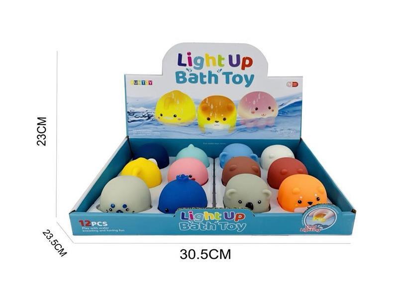 Soft Plastic Bath Toy With Lights(Sea Animals/Animals)12PCS