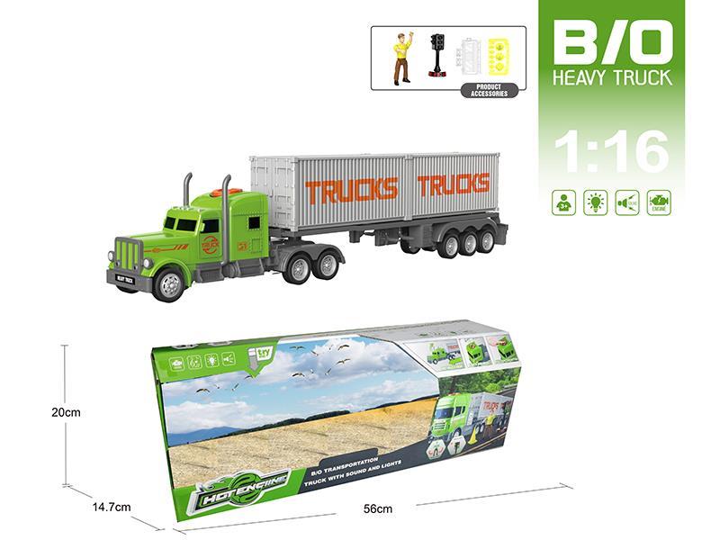 1:16 Multifunctional B/O Container Truck With Sound And Light(With Scene Accessories)