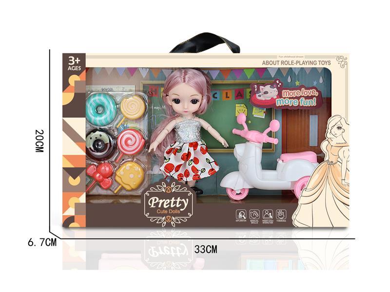 Doll Motorcycle Toy Set