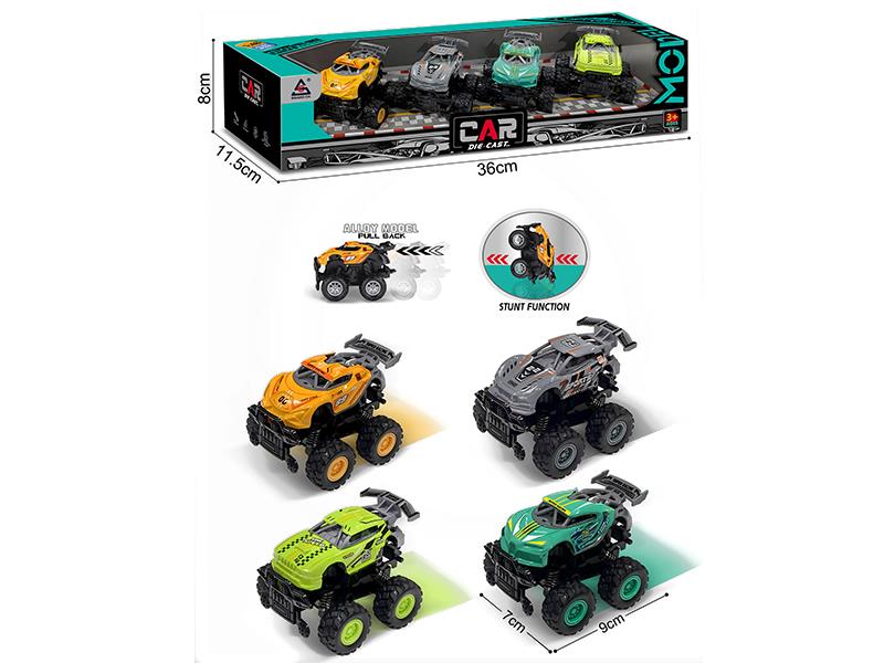 Alloy Large-Wheel Racing Cars 4PCS