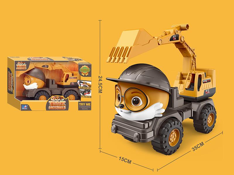 Large Size Three Squirrel Slide Engineering Truck