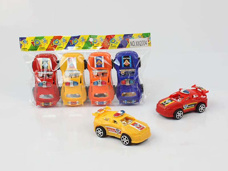 Pull Back Police Cars 4pcs