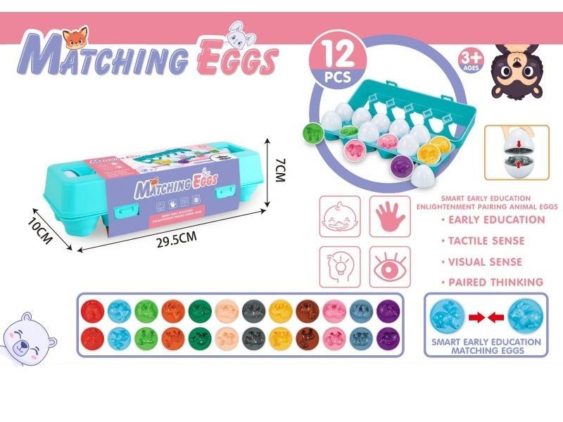 12 Animal Matching Eggs (Puzzle Toys)