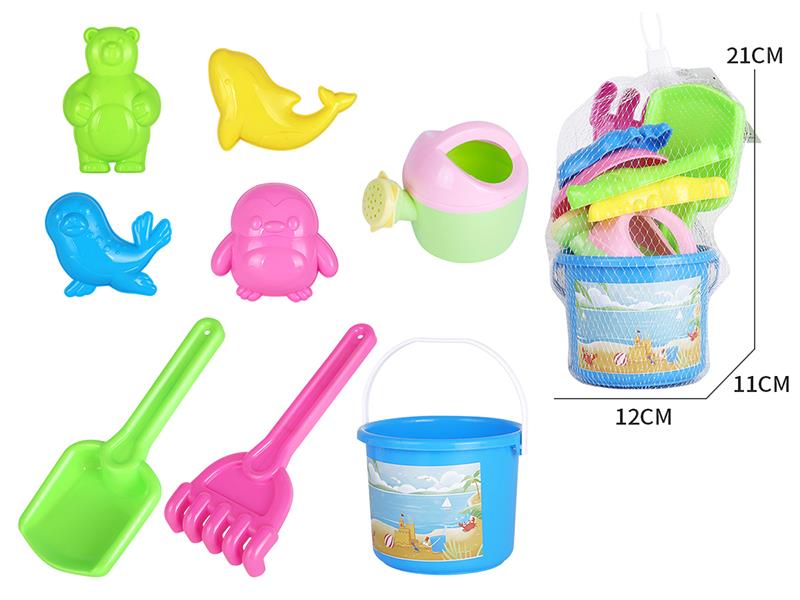 Sand Bucket Sea Animal Sand Mold Set 8pcs