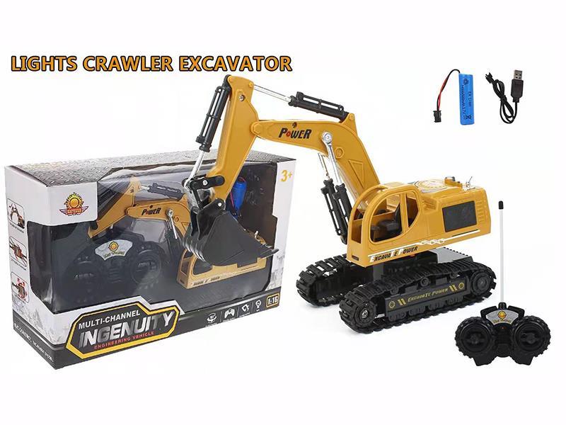 5-Channel Remote Control Crawler Excavator With Colorful Lights