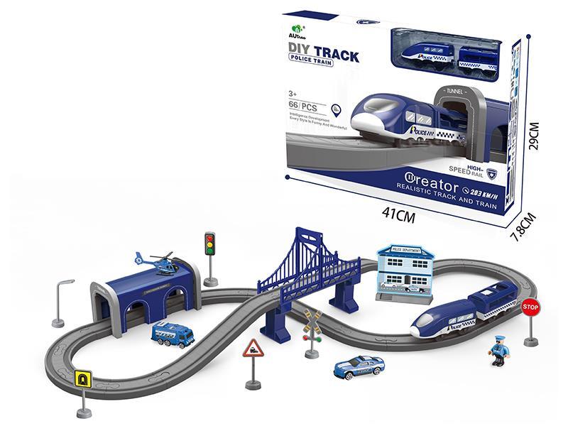 B/O Police Rail Train  66PCS