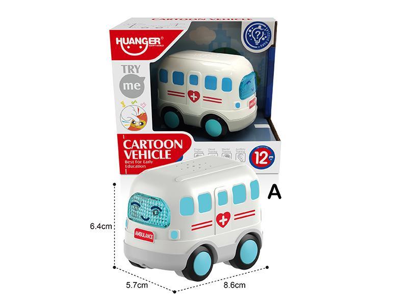 Slide Cartoon Car With Sound And Light-Ambulance