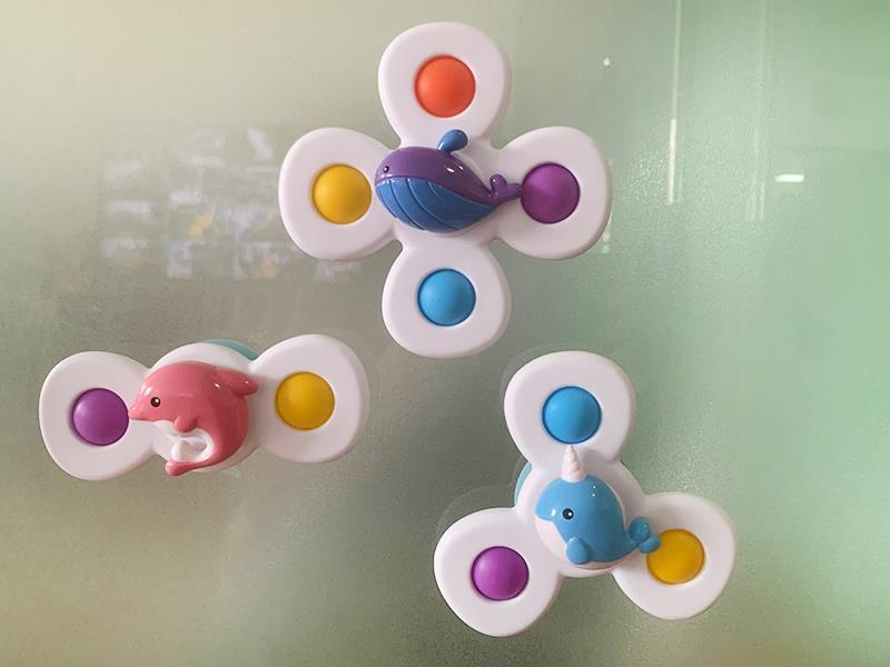 3PCS Sea Animal Sucker Rotating Bath Toys