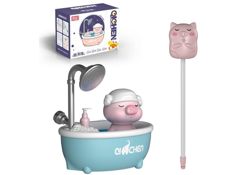 Bathtub Flower Shower Pig