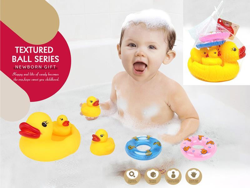 4 Vinyl Ducks  + 2 Swimming Rings