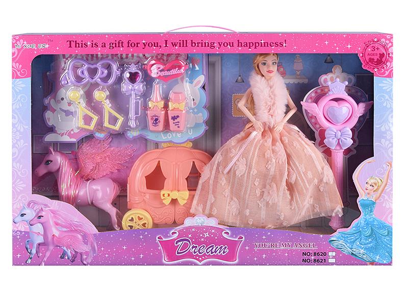 29cm Fashion Doll Carriage Adornment Toys Set