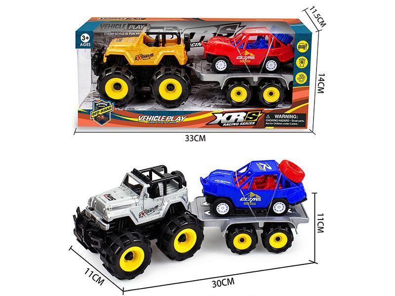 Friction Jeep Off-Road Vehicle Trailer Set
