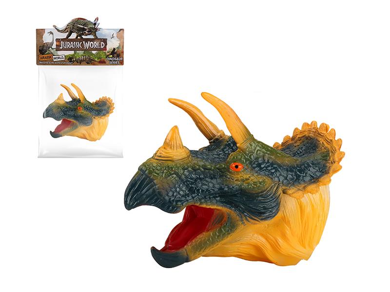 Simulated Triceratops Hand Puppet - Green