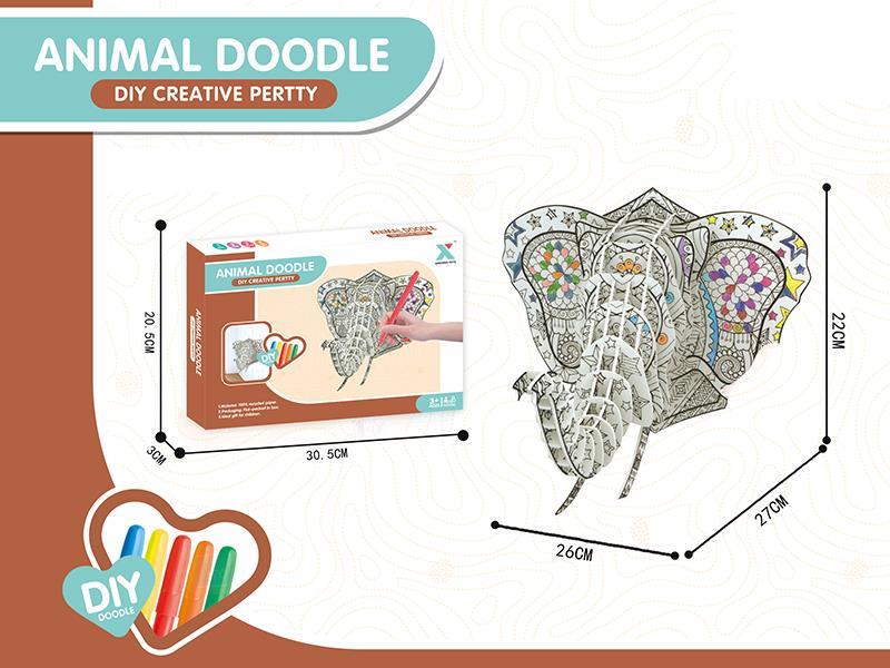 DIY Coloring 3D Puzzle - Elephant Head