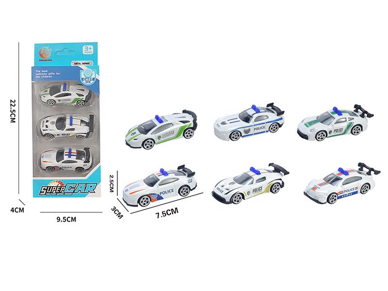 1:64 Slide Alloy Police Cars 3pcs