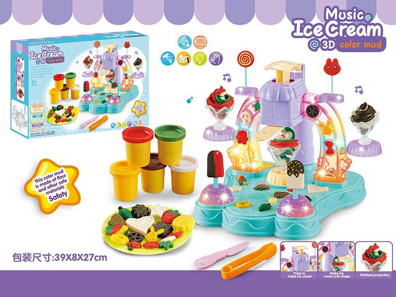 Colored Mud Of Ice Cream Machine With Music