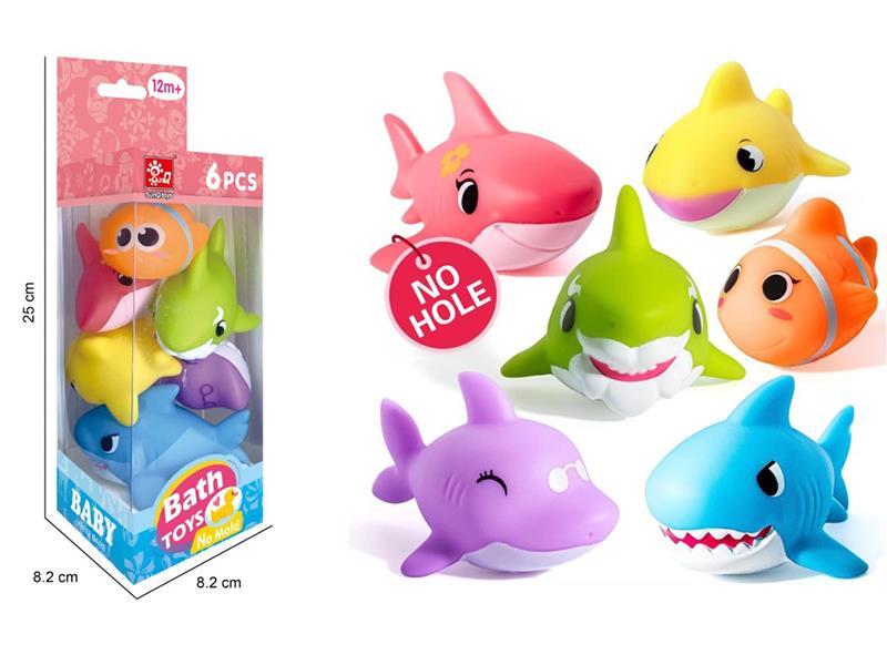 Vinyl Shark Bath Toy 6pcs