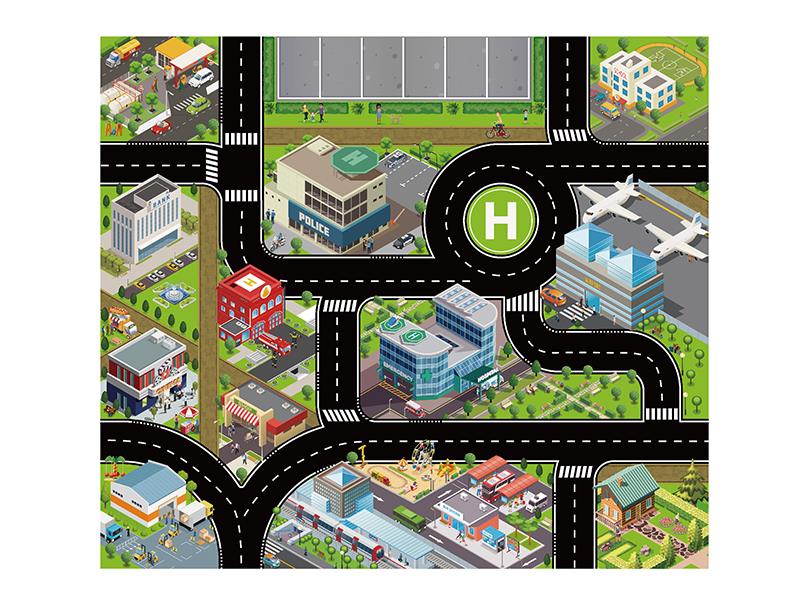 City Theme Scene Play Mat
