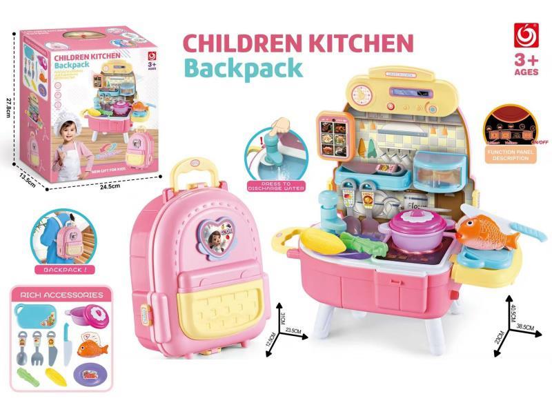 Girl'S Kitchen Backpack Suitcase (Three-In-One Transformation)