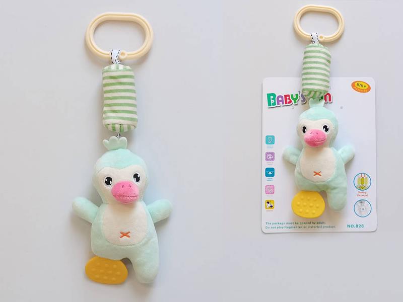 Baby Crib Stroller Hanging Rattle Toy - Penguin