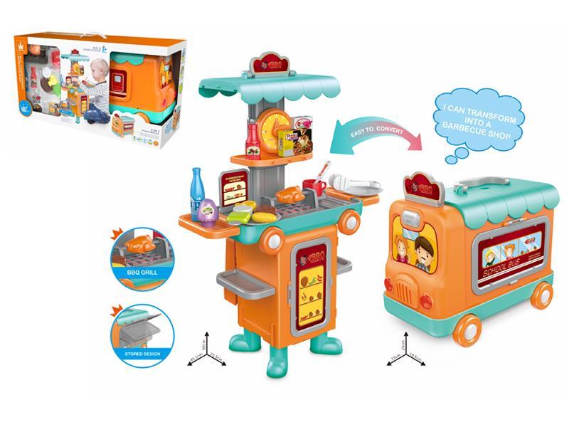 2 In 1 BBQ Shop Deformation Bus Toys