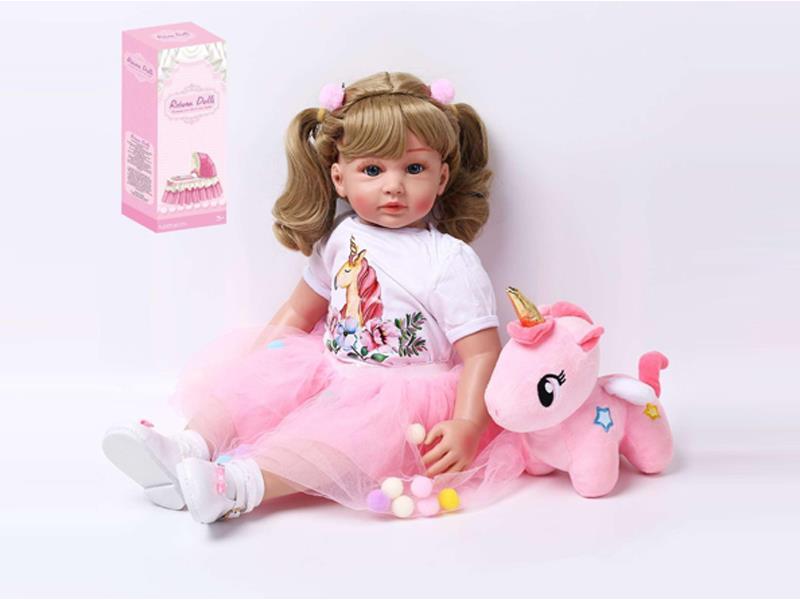 Simulated Doll (Wig Cover)+Bottle+Pacifier+Diaper+Birth Card+Shoes+Unicorn