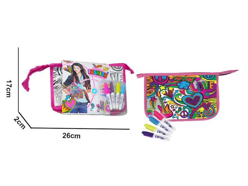 DIY Red Hand Bag(4 Colour Washable Pen)-Owl