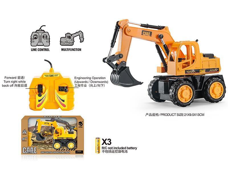 1:32 Wire Control 4-Channel Wheel Type Hydraulic Pressure Excavator