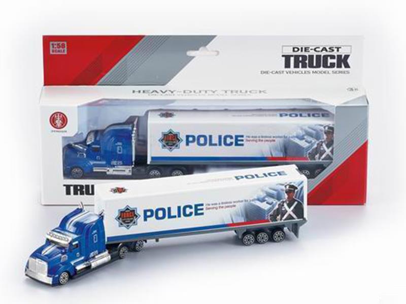 1:58 Alloy Police Container Car
