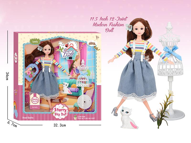 11.5 Inch 12-Joint 3D Eyes Fashion Doll