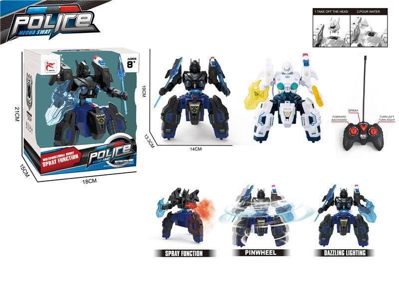 Remote Control Police Robot With Spray Function(Not Included Batteries)