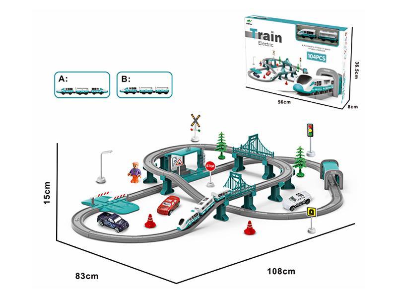 104PCS Green Rail Car With Platform