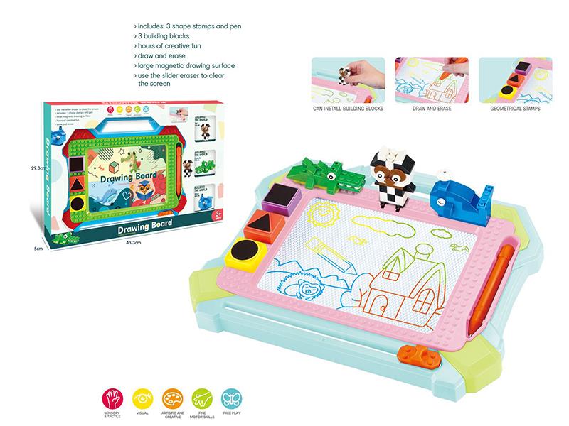 Magnetism Writing Board With Building Blocks