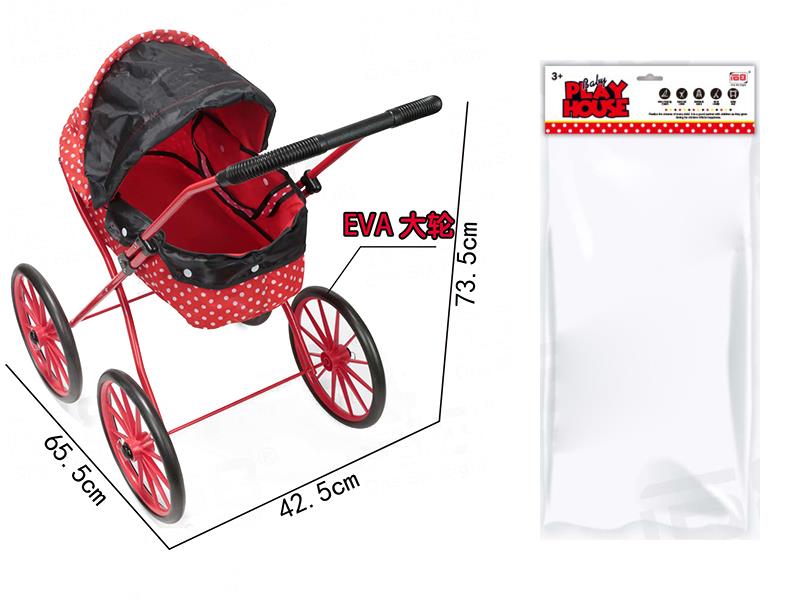 Toy Iron Baby Stroller,EVA Wheel