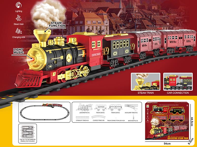 Simulated Retro Train Model Electric Steam Train Track