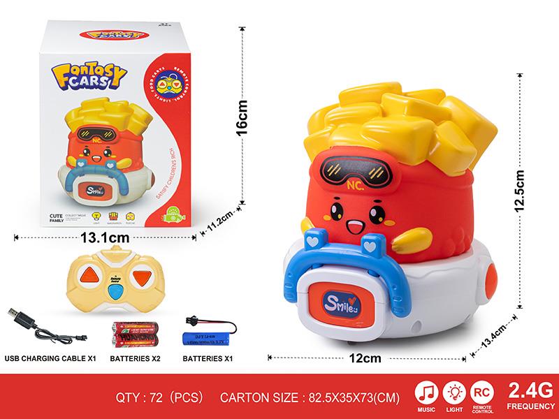 2.4G 3-Channel Remote Control Vinyl French Fry Car(With Lights And Music)Including Batteries