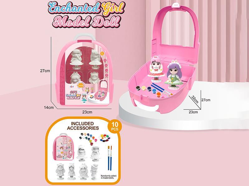 DIY Graffiti Soft Glue Solid Modle Dolls - Magic Girl