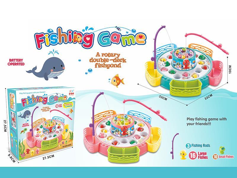 Double-Desk B/O Music Fishing Toys