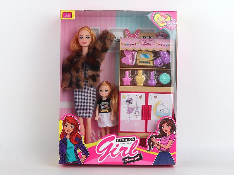 11.5 Inch Movable Doll+5 Inch Baby Doll+Wardrobe