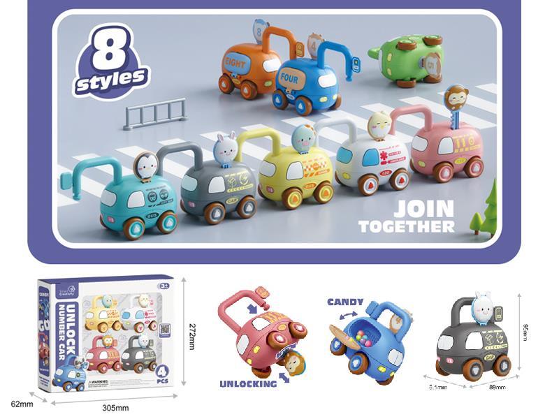 Unlock Number Car 4pcs