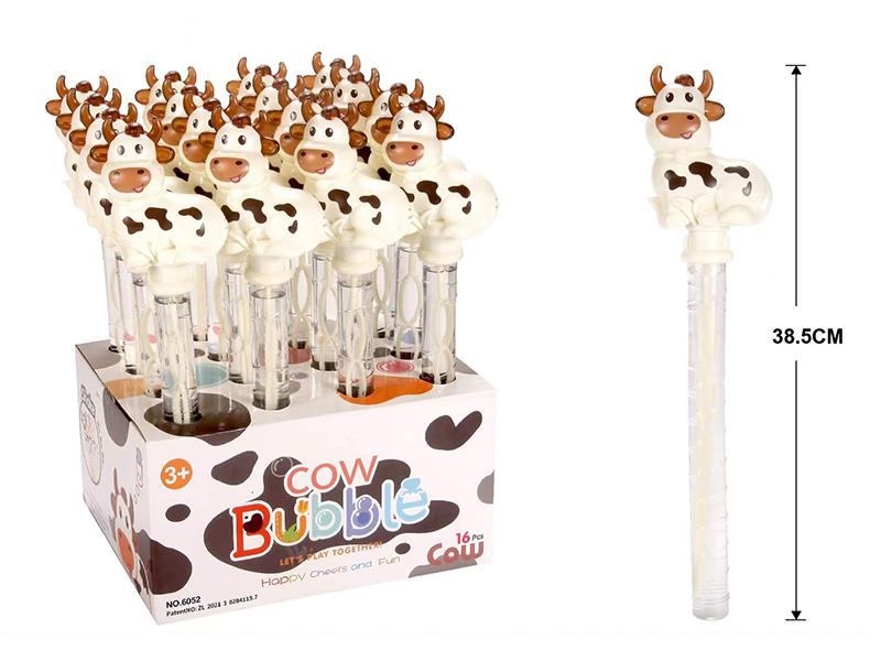 Cow Bubble Stick With Whistle 16PCS