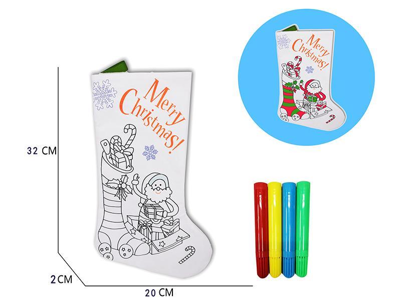 DIY Doodle Christmas Sock