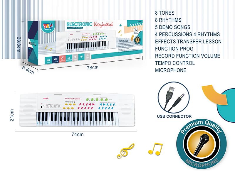 44 Key Multifunctional Electronic Organ With Microphone, USB Cable