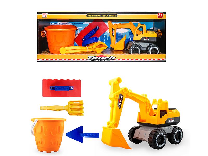 Friction Medium Excavator + Sand Bucket Set(5PCS)