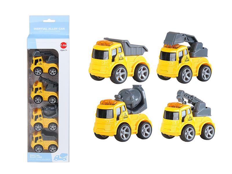 Q Version Alloy Engineering Truck 4pcs