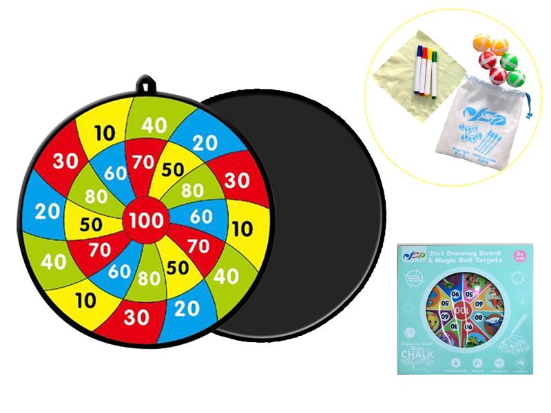 2 In 1 Drawing Board & Velcro Dartboard